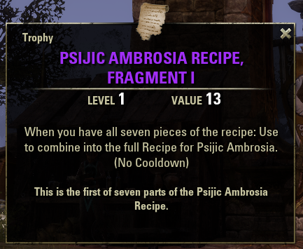 Psijic Ambrosia Recipe Fragment